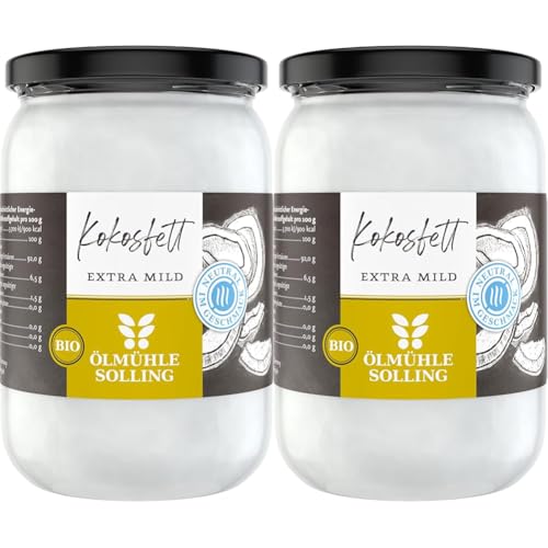 Kokosfett desodoriert 500 ml Glas - Bio - Ölmühle Solling (Packung mit 2) von Ölmühle Solling