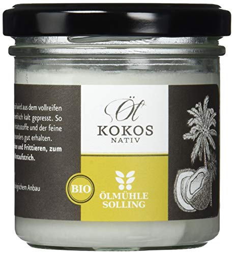 Ölmühle Solling BIO Kokosöl nativ - 1. Kaltpressung - Premium Rohkostqualität Glas, 100 ml von Ölmühle Solling