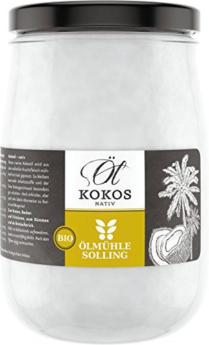 ÖLMÜHLE SOLLING - BIO Kokosöl | 100% natives Bio-Kokosnussöl | Ideal geeignet zum Braten, Backen und Frittieren, als Haut-& Haarpflege sowie für Hunde und Katzen | Inhalt: 1 L von Ölmühle Solling