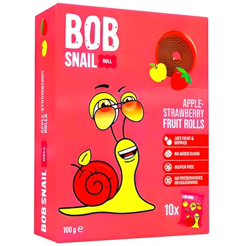 Bob Snail Apfel & Erdbeere Fruchtrollen 10er Pack (10 x 10g) von OFMARKT