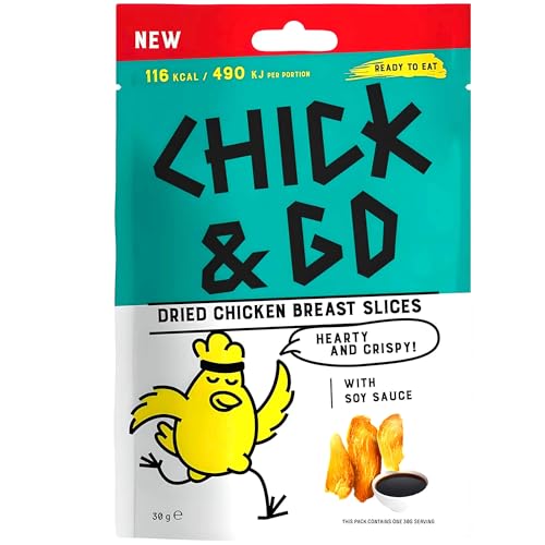 Chick & Go Getrocknete Hähnchenbrustscheiben mit Soja Sauce 30g von OFMARKT