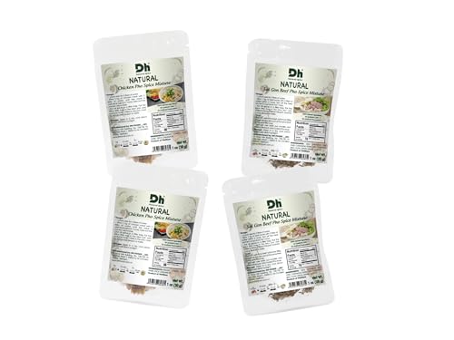 DH FOODS Pho Gewürzmischung - 4er Pack - 2x Rind + 2x Huhn - Vietnamesische Würzmischung für Reisnudelsuppe - OG ASIA - 88g von OG ASIA