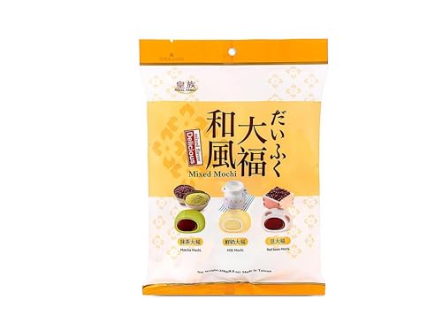 Delicious Köstliche Mini Mochi Mix - 3 Sorten - Milch, Matcha, Rote Bohne - Japanische Süßspeise - Weich & Kleb Reiskuchen - OG ASIA - 250g von OG ASIA