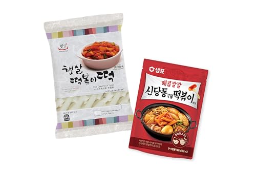 Koreanische Reiskuchen Set - Sempio Shinsadong Sauce (180g) & Matamun (600g) - OG ASIA - 780g (Sempio Shinsadong Scharfe Sauce (180g) & Matamun Reiskuchen Tteokbokki (600g)) von OG ASIA