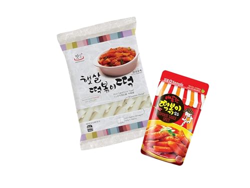 Koreanische Reiskuchen Set - Sempio Topokki Sauce & Matamun Reiskuchen - Authentischer Geschmack - OG ASIA (Sempio Topokki Hot & Spicy Sauce (150g) & Matamun Reiskuchen Tteokbokki (600g)) von OG ASIA