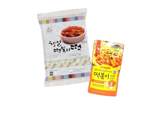 Koreanische Reiskuchen Set - Sempio Topokki Sauce & Matamun Reiskuchen - Authentischer Geschmack - OG ASIA (Sempio Topokki Sweet & Spicy Sauce (150g) & Matamun Reiskuchen Tteokbokki (600g)) von OG ASIA