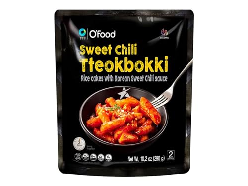 O'Food Tteokbokki mit Sweet Chili Sauce - Koreanische Reiskuchen - Süß-Scharf & Authentisch - OG ASIA - 290g von OG ASIA