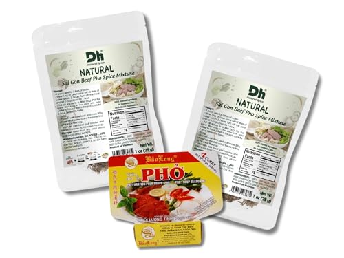 OG ASIA Pho Bo Suppengewürz-Set - 2x Gewürzbeutel + 1x Bouillonwürfel - Kombinierte Vietnamesische Würzmischung für Rindfleisch Nudelsuppe - 119g von OG ASIA