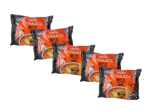 OYAKATA Miso Ramen 5er Pack - Japanische Instant-Ramen Nudeln - Authentischer Geschmack - OG ASIA - 1 Karton (5er Pack) von OG ASIA