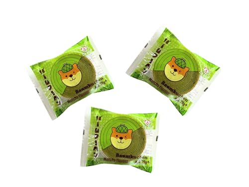 Tokimeki Baumkuchen Matcha Dreierpack - Japanischer Baumkuchen mit Matcha-Geschmack - 3x 70g - OG ASIA - 210g von OG ASIA