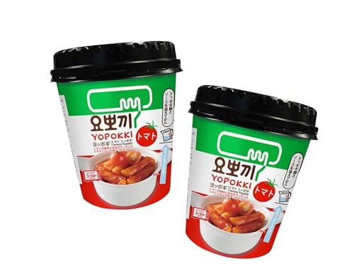 Yopokki Reiskuchen Doppelpack Tomate im Becher - Korean Instant Rice Cake Cup - Tteokbokki Koreanischer Reiskuchen - Tomate - OG ASIA - 2x 120g von OG ASIA