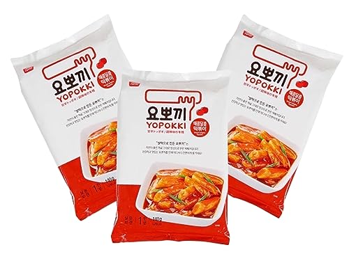 Yopokki Reiskuchen Dreierpack Süß & Sauer im Beutel - Korean Instant Rice Cake Pouch - Tteokbokki koreanische Reiskuchen - Sweet & Spicy - OG ASIA - 3x 140g von OG ASIA