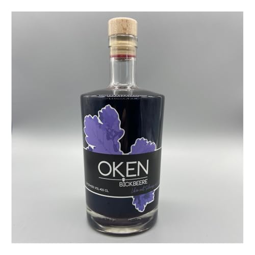 OKEN Bickbeere Blaubeer Vanille Likör – Blaubeerlikör auf Basis von Edelbrand aus Eicheln – Fruchtlikör mit Heidelbeeren und feiner Vanille – Von Hand hergestellt – Schnaps Flasche 0.5 Liter von OKEN