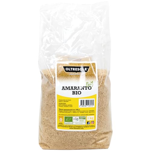 Oltresole, Bio-Amaranth 1 kg, Rohes Getreide, Samen aus kontrolliert biologischem Anbau, reich an Ballaststoffen, Mineralien und Vitaminen, ideale Familienpackung von OLTRESOLE