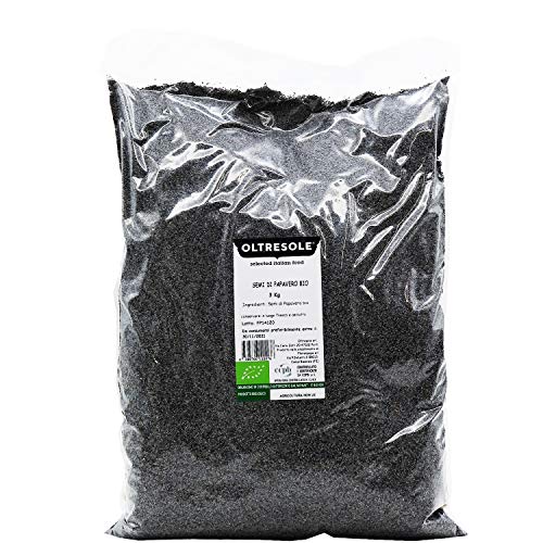 Oltresole, Bio-Mohnsamen 3 kg, Bio-Mohnsamen, reich an Nährstoffen, ideal zum Kochen und für den Verzehr, Convenience-Größe von OLTRESOLE