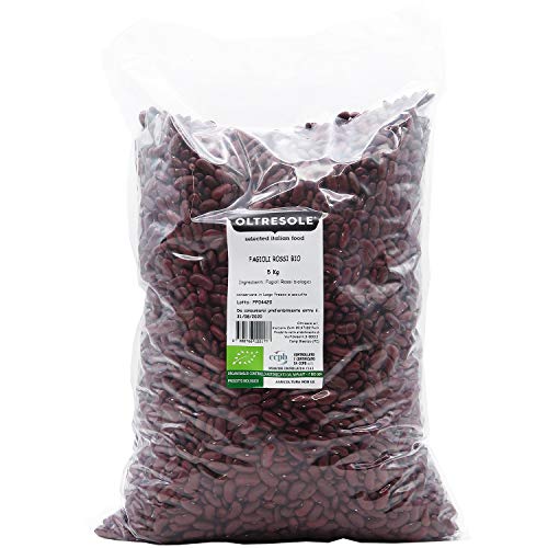 Oltresole, Rote Bio-Bohnen 5 kg, Getrocknete Bio-Hülsenfrüchte aus kontrolliertem Anbau, reich an Proteinen und Mineralsalzen, ideal für kalorienarme, vegane und vegetarische Ernährung von OLTRESOLE