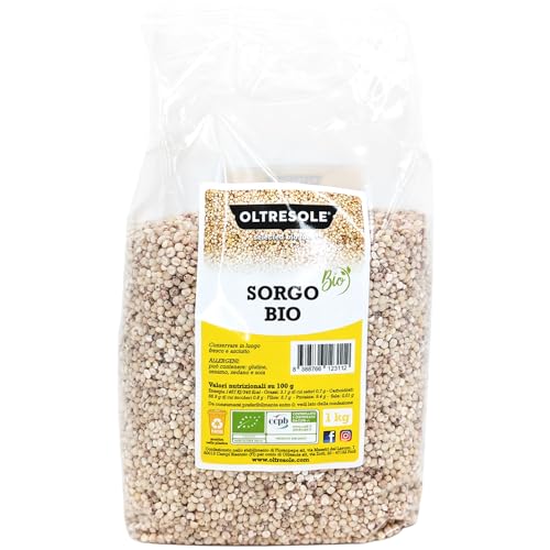 Oltresole, Entschältes weißes Bio-Sorghum 1 kg, Rohes Getreide, aus biologischem Anbau in Italien hergestellt, ideale Familienpackung von OLTRESOLE