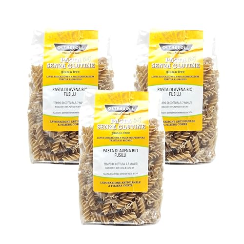 Oltresole - Glutenfreie italienische Bio-Hafer-Pasta, Fusilli Format - Pasta mit 100% glutenfreiem italienischen Bio-Hafervollkornmehl, 3 Packungen à 350 g von OLTRESOLE