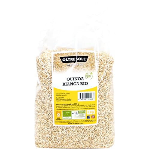 Oltresole - Organic Quinoa Bianca 1 kg - organic quinoa seed, ideal source of protein for vegan dishes and healthy recipes, ideal packaging for families von OLTRESOLE