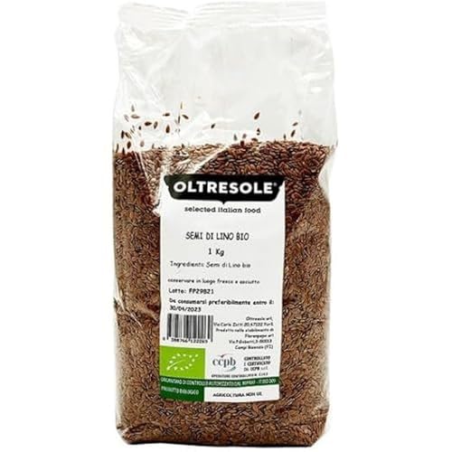 Oltresole - Organic flax seeds 3 kg - organic crude, whole and dark seeds, rich in minerals and naturally gluten-free fibres, versatile in the kitchen, practical packaging von OLTRESOLE