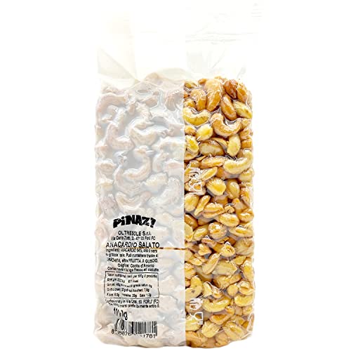 Oltresole - Geröstete und gesalzene Anakarden 1kg - Schnelle Zahnstocher und Energie-Snacks, ausgewählte Trockenfrüchte in Vakuumverpackung von OLTRESOLE