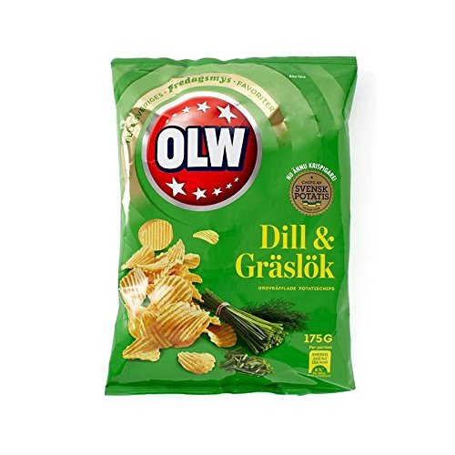 Olw Dill & Gräslök Dill & Schnittlauch Chips 175G - (Packung mit 2) von OLW