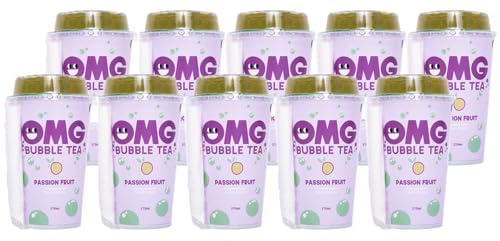 OMG Bubble Tea Grüner Tee & Maracuja mit Grüner Apfel Bubbles 10 x 270ml von OMG