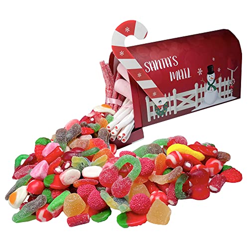 Onza Geschenkkorb süßigkeiten - Weihnachtsgeschenke für männer, Frauen und Kinder - Originelles süssigkeiten box in Form eines Weihnachtsbriefkastens mit +100 Bonbons, Candy, Naschbox mix. von ONZA DULCE Y SALADO SWEET & SALTED