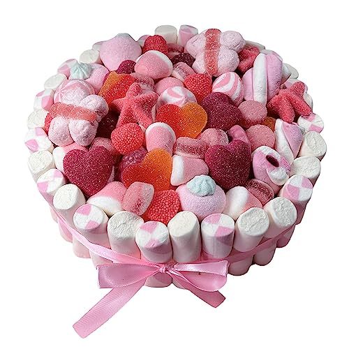 Onza. Süßigkeiten-Torte als Geschenk für einen besonderen Tag. Originelles Geburtstagsgeschenk. Box für Feiern. Süßigkeiten-Set für Kindergeburtstage. Herzbonbons, Marshmallows. von ONZA DULCE Y SALADO SWEET & SALTED