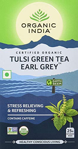 Organic India Tulsi Green, Tea Earl Grey, 25 Tea Bags von ORGANIC INDIA