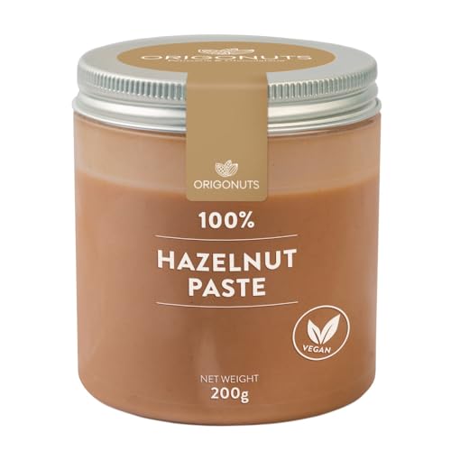 ORIGONUTS Haselnuss-Eispaste 100% Haselnusspaste für Desserts Smoothie Kuchen Cremes Eis Pfannkuchen Veganer Brotaufstrich Eispaste ohne Salzzusatz ohne Zuckerzusatz ohne Palmöl Keto Snack | 200 g von ORIGONUTS Patisserie & Chocolaterie