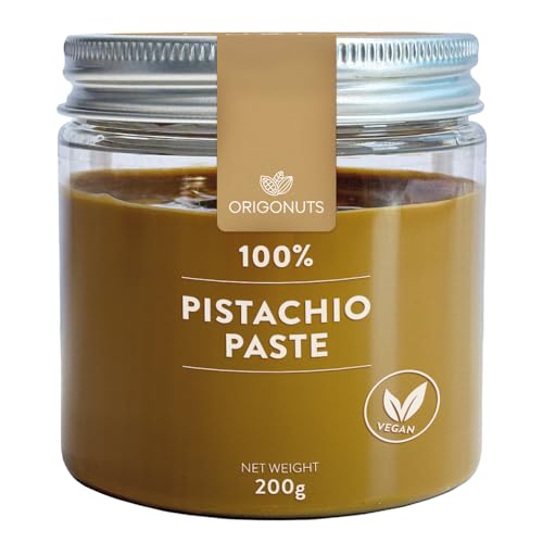 ORIGONUTS Pistazienpaste für Eis Pistazien Paste 100% Keto Snack Veganer Brotaufstrich Pistazien Topping Pistazien Aufstrich Vegan Eis Paste Perfekt für Grüner Smoothie Kuchen Cremes Desserts | 200 g von ORIGONUTS Patisserie & Chocolaterie