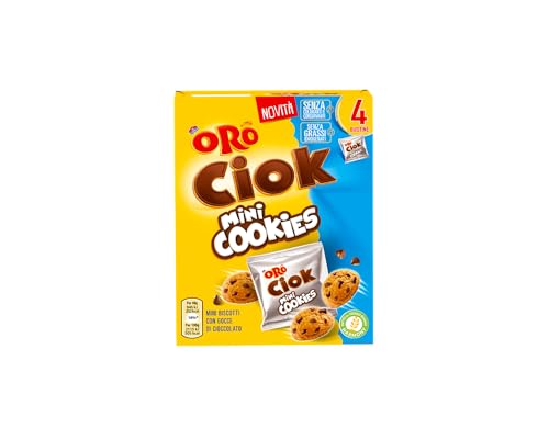 6x Oro Ciok Mini Cookies, knusprige Kekse mit Milchschokoladenstückchen 160g + Zia Rosa DOP Pomodoro San Marzano Dose von 400g von ORO SAIWA