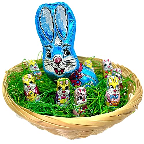 1x Osternest gefüllt mit 1x Only Osterhase in blau und 1x Only kleine Osterhasen I Milchschokolade I Fair Trade Kakao I Osternest befüllt mit Osterhase Schokolade I kleines Ostergeschenk für Kinder von OYOY