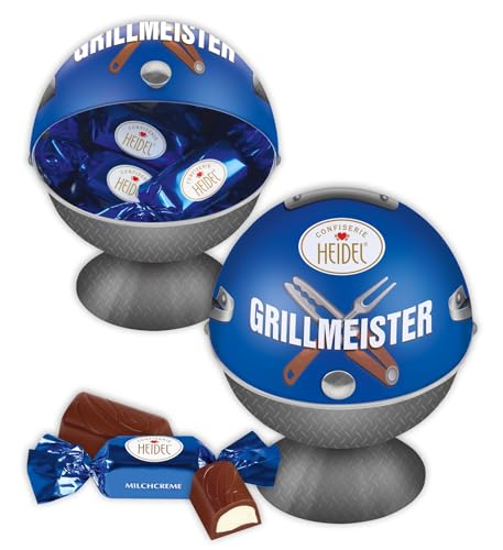 2x OYOY Vatertagsgeschenk Set I Grillmeister Box gefüllt mit 86g edlen Milchcreme Pralinen von Confiserie Heidel I Papa Geschenk I Vatertag Geschenk von OYOY