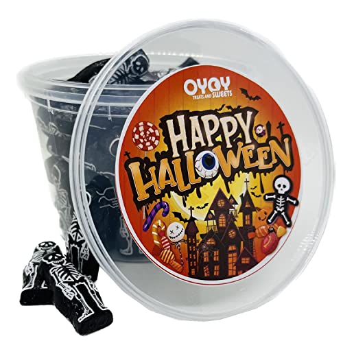 500g Halloween Schoko-Skelette aus Milchschokolade I ca. 70 Stück I in einem Party Bucket I Ideal für Halloweenparties oder als Füllung für den Süßigkeitenkorb von OYOY