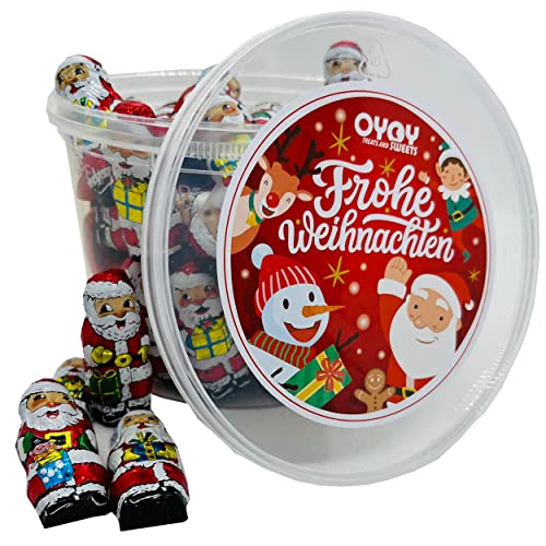 500g Weihnachtsmänner aus Milchschokolade I ca. 70 Stück I Fair Trade Kakao I im Partybucket I Ideal für Weihnachtsfeiern, Christmasparties von OYOY