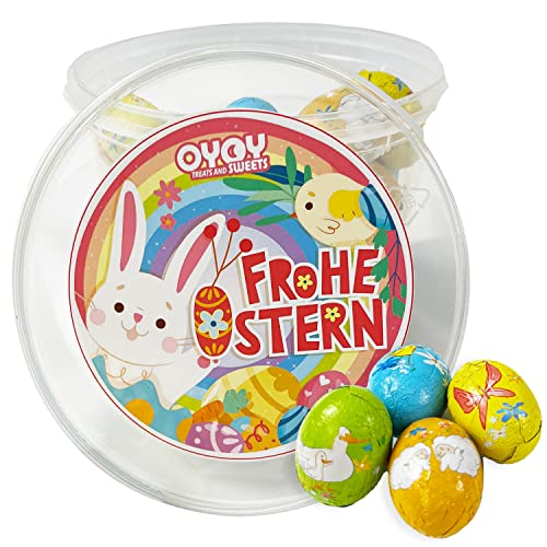 500g große bunte Ostereier aus Milchschokolade mit Haselnusscremefüllung I ca. 38 Stück I in Oster-Geschenkbox I Schokoladeneier I Ostersüßigkeiten I Osterschokolade von OYOY