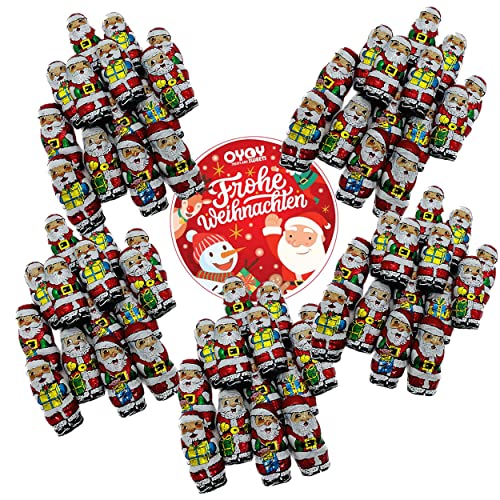 5x 85g Weihnachtsmänner aus Milchschokolade I ca. 59 Stück I Fair Trade Kakao I Ideal für Nikolausstiefel, Adventskalender, Weihnachtsteller oder als süße Weihnachtsdeko I mit OYOY Weihnachtssticker von OYOY