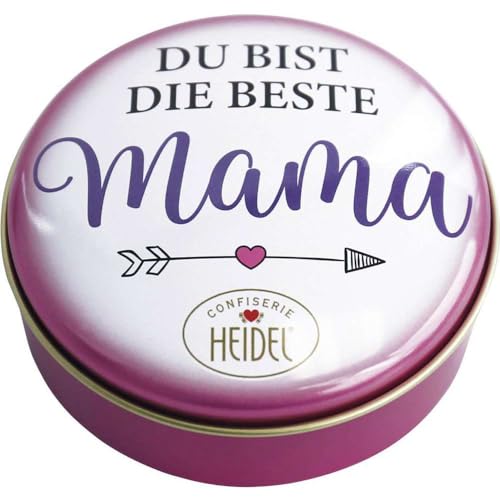 OYOY Muttertagsgeschenk Set I runde Metalldose Du bist die beste Mama gefüllt mit 32g Pralinencreme - Schokopralinen von Confiserie Heidel I Muttertagsgeschenke für Mama Schokolade von OYOY