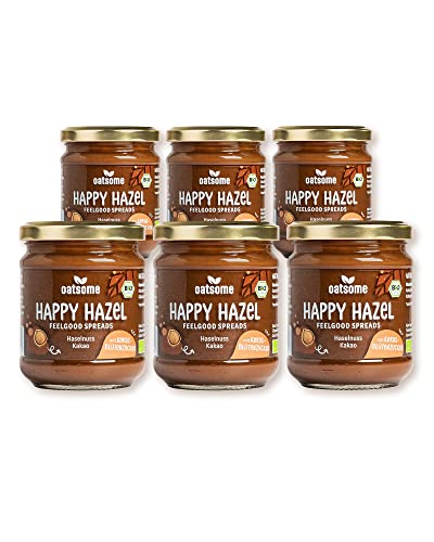 OATSOME® 6er Set Happy Hazel | Feelgood Spread | Sparset | Cremiges Nussmus | Vegan | Ohne Raffinierten Zucker & Ohne Palmöl | Bio & 100% Natürlich | 6x200g von Oatsome