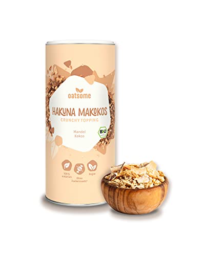 OATSOME® Hakuna Makokos | Crunchy Toppings | Mandel & Kokos | Extra Crunchy | Für Bowls & Müsli | Granola | Vegan | Ohne Zuckerzusatz | Bio & 100% Natürlich | Kraftvoller Snack | 220g von Oatsome