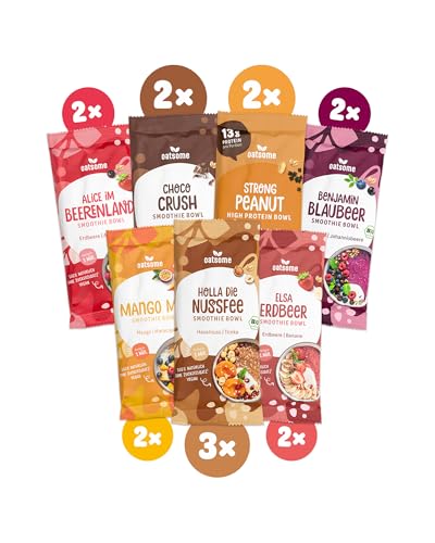 OATSOME® Smoothie Bowls Probierpaket I Neuer Inhalt | 15x50g Portionsbeutel | 100% Natürlich, Vegan & Ohne Zuckerzusatz | Frühstück | Gefriertrocknung | Zum Mitnehmen & Testen von Oatsome