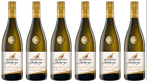 Grauburgunder Baßgeige Kabinett Trocken aus Baden, 6x0,75l I Vielseitig & Elegant I Ideal zu Steaks I Fruchtige Aromen I 3-4 Jahre Lagerpotenzial von Oberbergener Baßgeige