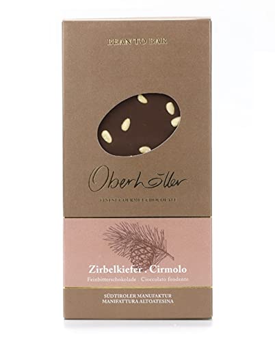 Oberhöller Feinbitter Schokolade mit Zirbelnuss, 100 g - 100% gentechnikfrei, ohne Konservierungsmittel, Bean-to-Bar, Qualitätsprodukt Made in Südtirol von Oberhöller Finest Gourmet Chocolate