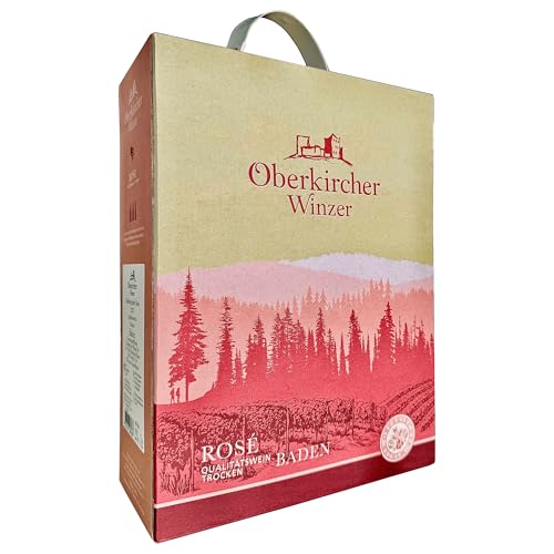 Oberkircher Winzer Wein-Box Spätburgunder Rosé 3 Liter - Rosé-Wein trocken mit intensiver Fruchtaromatik - deutscher Qualitätswein aus Baden (1 x 3,0 l Bag-in-Box) von Oberkircher Winzer