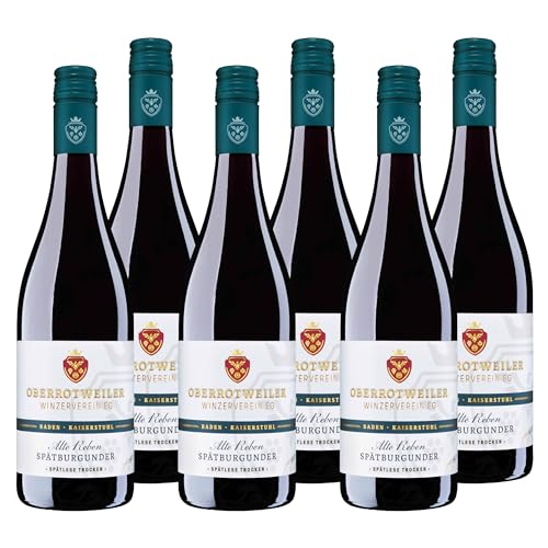 Oberrotweiler Spätburgunder Spätlese trocken ALTE REBEN – 90 Punkte Falstaff 2024 – Rotwein trocken kraftvoll & saftig mit Kirsche, Beerenfrüchten & würziger Note (6 x 0,75 l) von Oberrotweiler Winzerverein eG