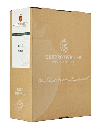 Oberrotweiler Wein-Box Rosé 3 Liter QbA trocken - Zarte Fruchtaromen nach Pfirsich, Apfel und Zitrusfrüchten - Badischer Wein, Anbaugebiet Baden (1 x 3,0 l Bag-in-Box) von Oberrotweiler Winzerverein eG