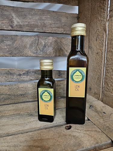 ODENWÄLDER LEBENSMITTEL Premium Leinöl, Hochwertiges & Kaltgepresstes Leinöl aus besten Leinsamen, Ideal für Anbraten & gesunde Dressings – Made in Germany (100 ml) von Odenwälder Lebensmittel