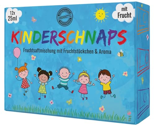 Odenwälder Kinderschnaps - Fruchtsaftmischung mit Fruchtstückchen & Aroma, Fruchtiger Partyspaß – Ohne Alkohol - Made in Germany - 12 x 25 ml Becher mit Deckel (Kinderschnaps) von Odenwälder Lebensmittel